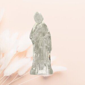 Vintage Clear Glass Nativity Piece - Joseph Figure 4"